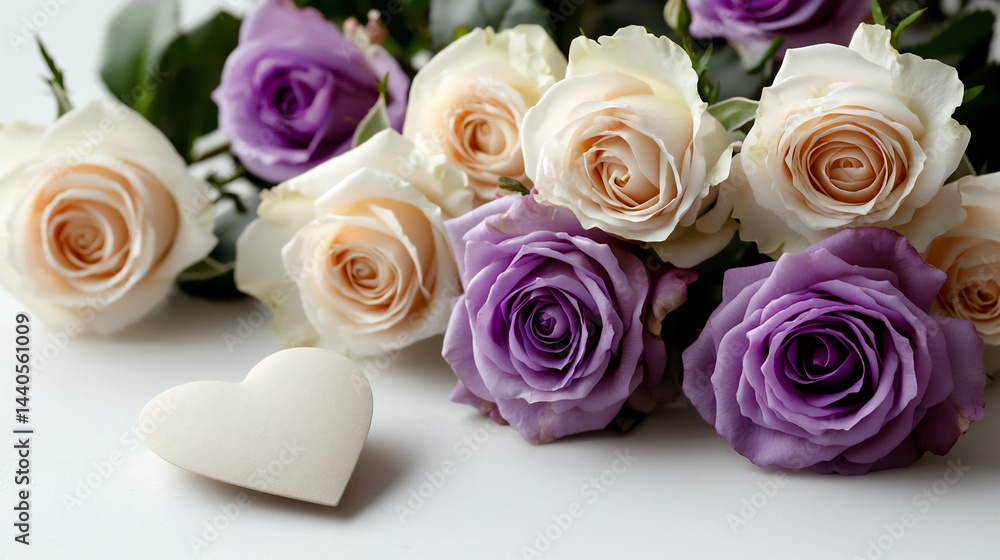 Obraz premium simple roses heart paper