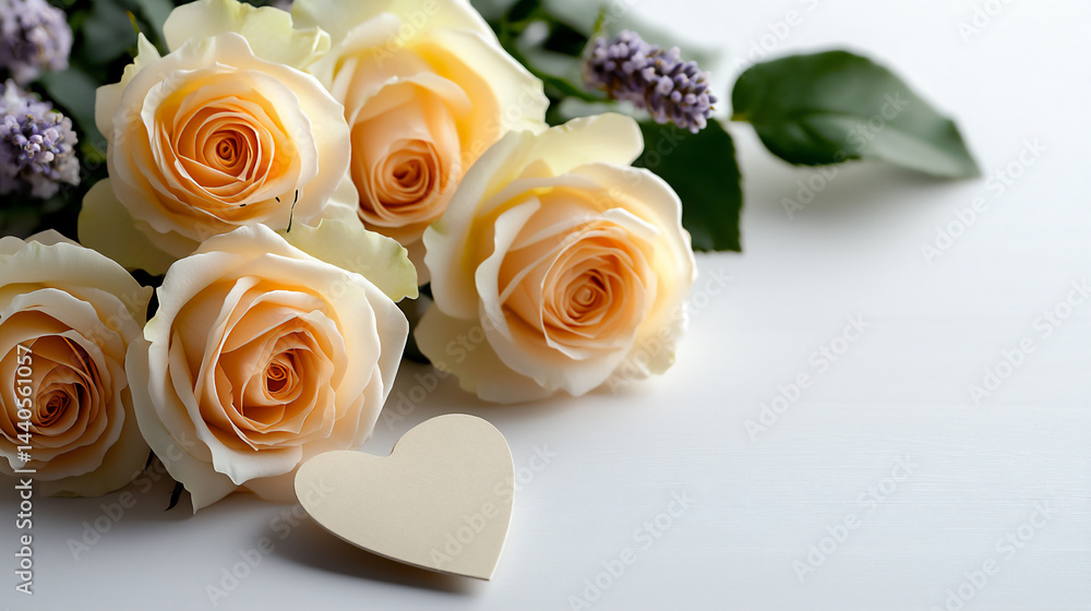 Obraz premium simple roses heart paper