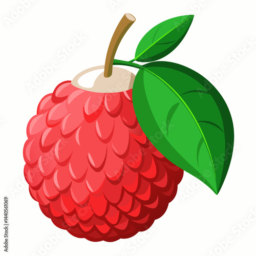 Vector illustration of a lychee