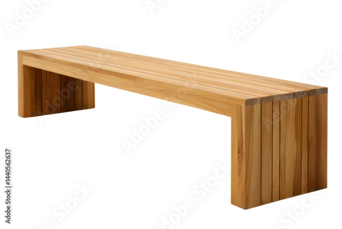 Wooden modern bench isolated on transparent png background