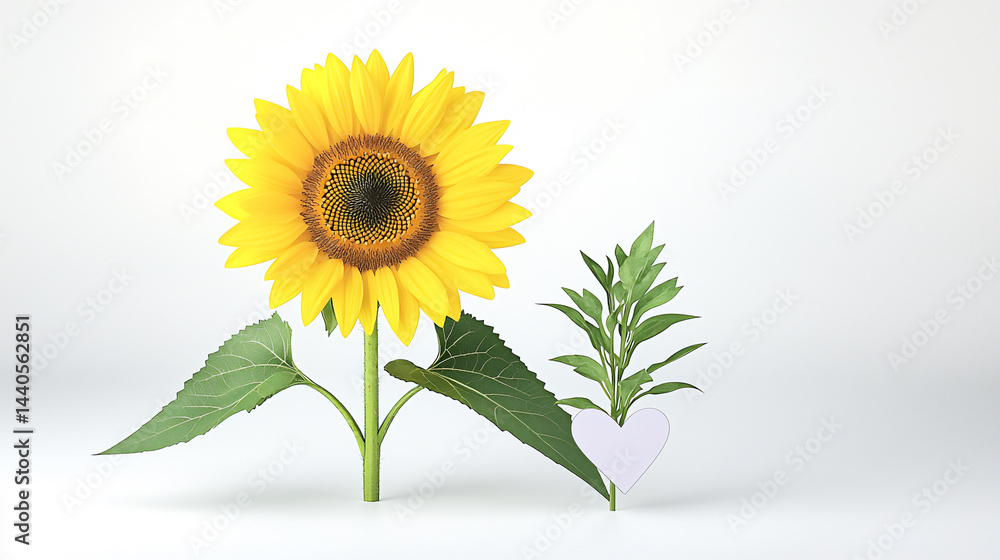 Obraz premium single soft sunflower paper