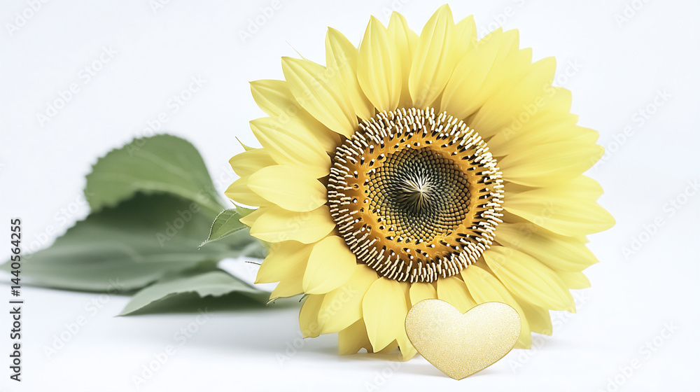 Obraz premium soft gold sunflower and paper