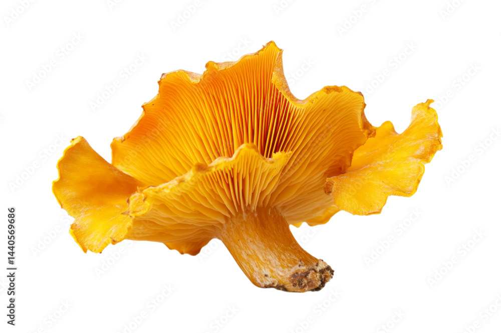 Fototapeta premium Close-up of a vibrant orange mushroom . White background PNG