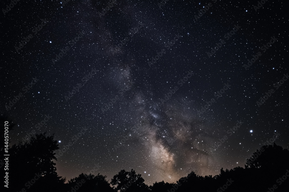 Galaxy Above a Dark Landscape Galaxy Above a Dark Landscape