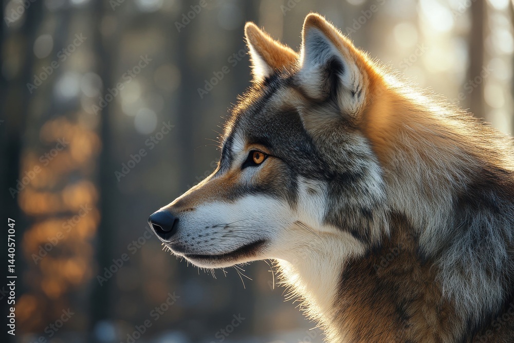 Stunning wolf head silhouette in profile for wildlife enthusiasts and nature designs, perfect for projects celebrating the great outdoors and animal beauty