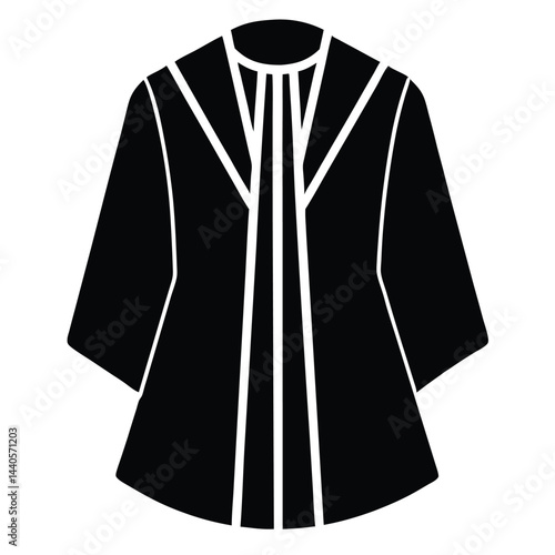 isolated judicial attire on white background 