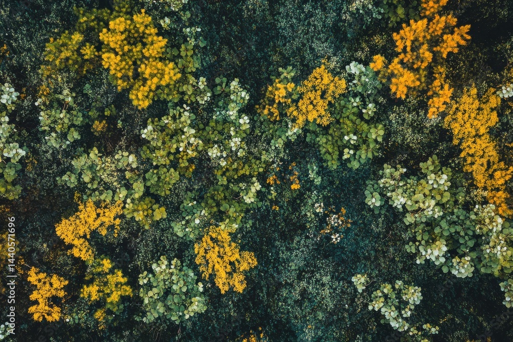 Drone views of lush nordic pine forests in summer light. Modern scandinavian landscape highlighting detailed natural patterns. Tranquil woodland ambiance for nature enthusiasts