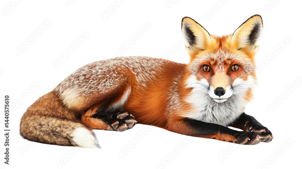 Fototapeta premium Professional Fox Isolated on White Background in Studio Shoot