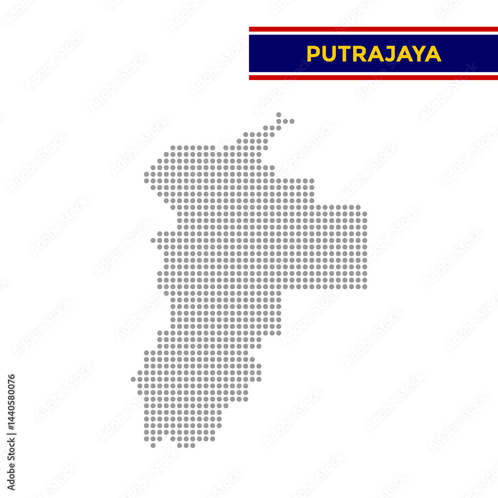 Fototapeta premium Dotted map of Putrajaya in Malaysia