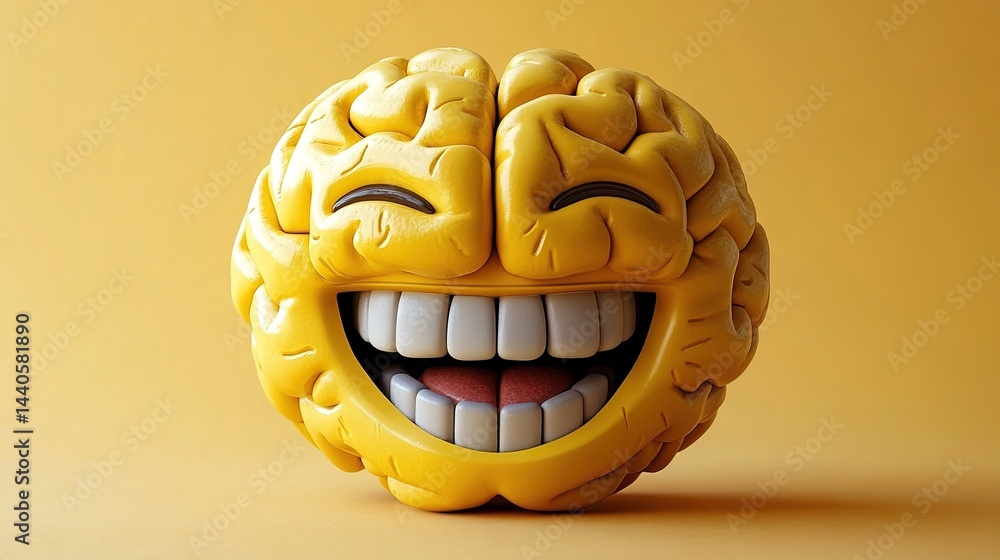 Smiling brain emoji