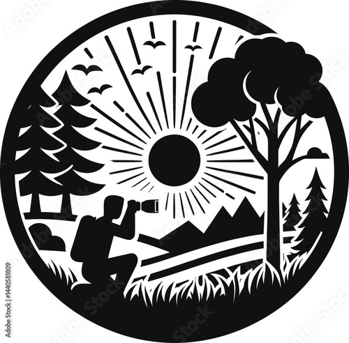 vector illustration of a photographer