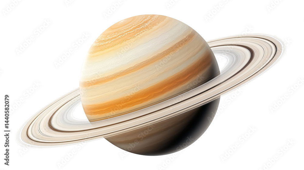 Saturn Isolated on White Background - Solar System Planet Imagery Saturn Isolated on White Background - Solar System Planet Imagery