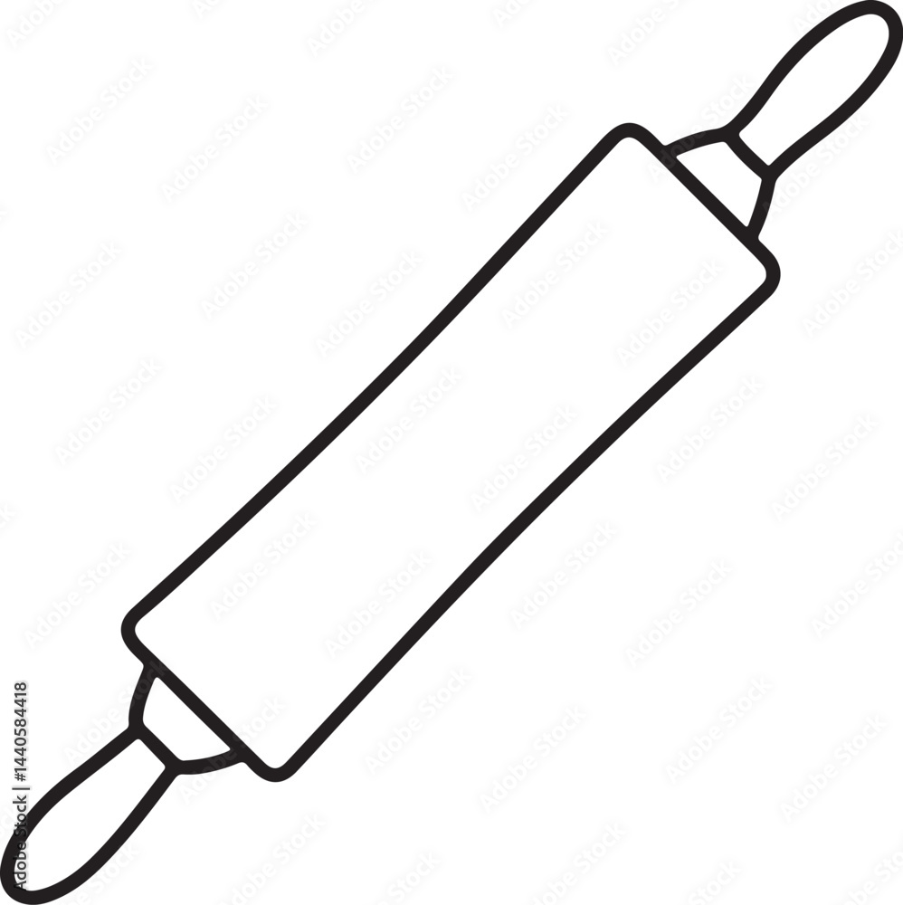 rolling pin control line art, black outline, vector and illustration, coloring book page line art drawing rolling pin control line art, black outline, vector and illustration, coloring book page line art drawing