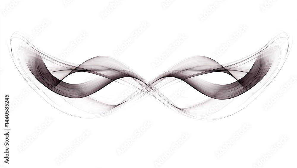Fototapeta premium Abstract grayscale flowing wave design, symmetrical and elegant