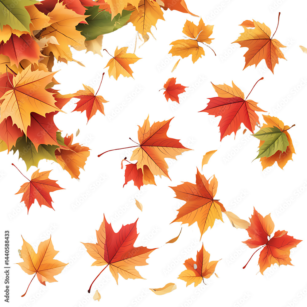 Fototapeta premium Falling autumn leaves background