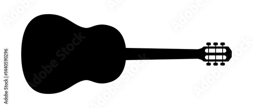 Classic guitar silhouette. Retro stringed musical instrument with classical design capabilities as well jazz compositions