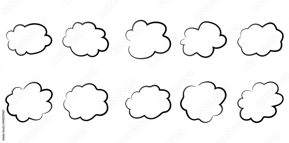 Hand Drawn Cloud Set