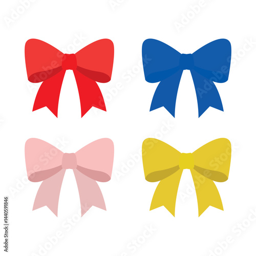 bow ribbon cute present vector symbol sign icon illustration emoji gift
