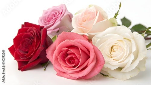 Exquisite Multi-Colored Roses Bouquet – Close-Up of Vibrant Floral Beauty