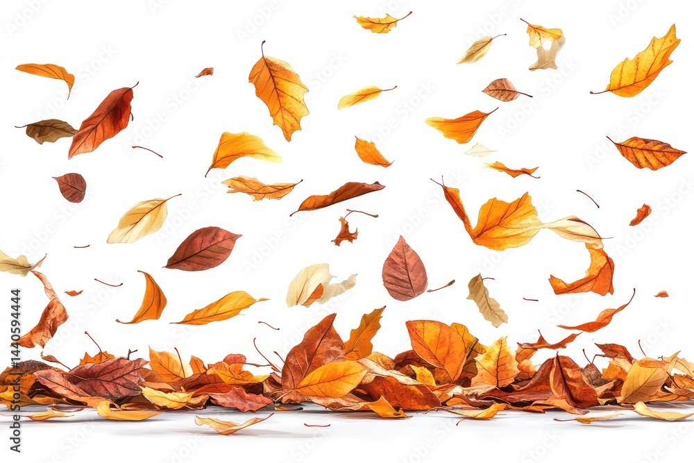 Falling autumn leaves on white background (2) Falling autumn leaves on white background (2)