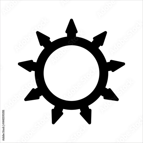 An icon of a collar with spikes. Simple flat vector illustration on a white background.