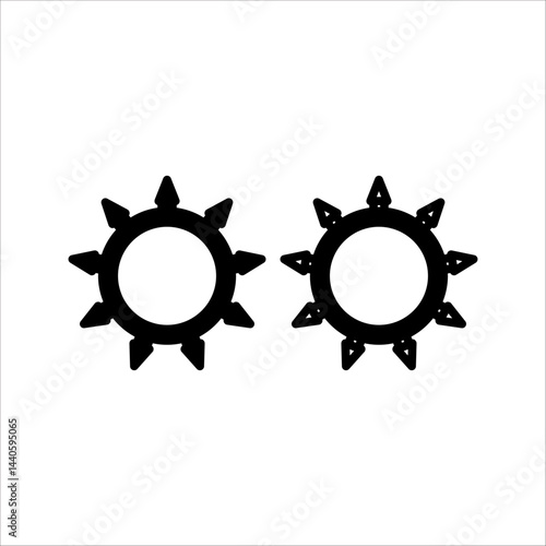 An icon set of a collar with spikes. Simple flat vector illustration on a white background.