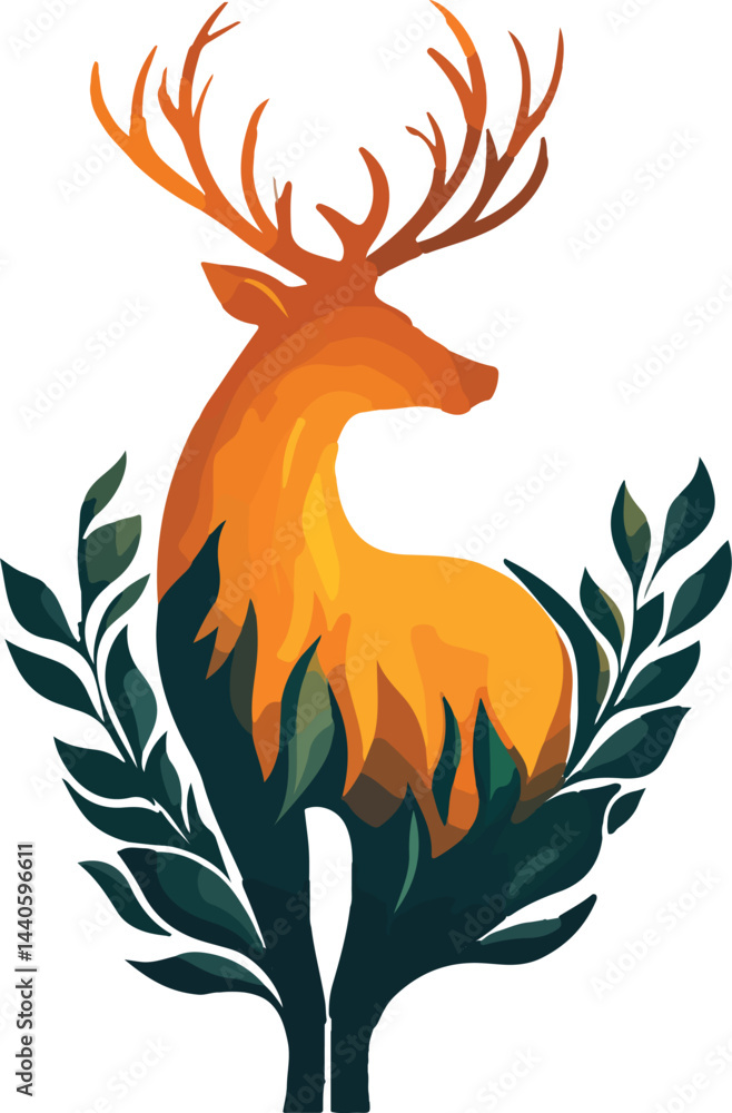 Obraz premium A vector illustration shows a black silhouette of a bird of paradise flower, a wild and artistic design