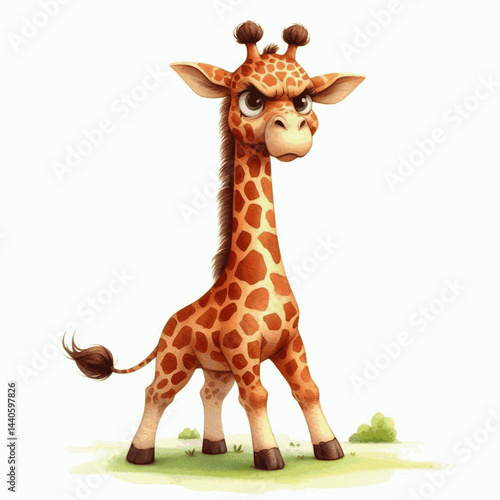 Wild Neck, Wild Hues: watercolor blazegiraffe angry isolated vector illustration svg 