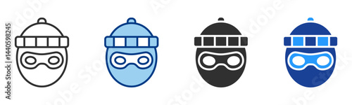 Thief Icon Multiple Style Vector Collection 