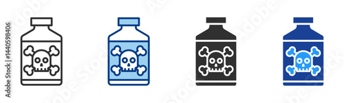 Poison Icon Multiple Style Vector Collection 