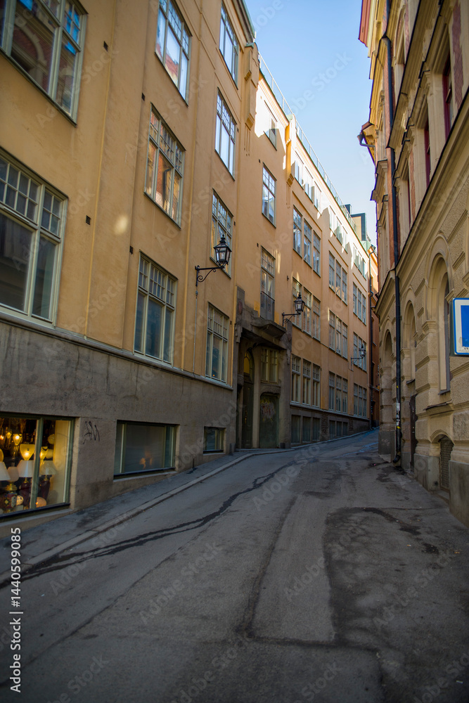 Fototapeta premium street in the old town of stockholm sweden
