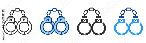 Handcuff Icon Multiple Style Vector Collection 