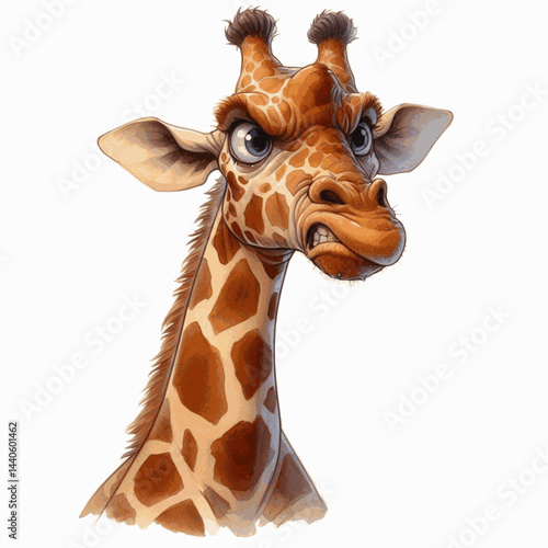 Towering Fury: watercolor clash giraffe angry isolated vector illustration svg 