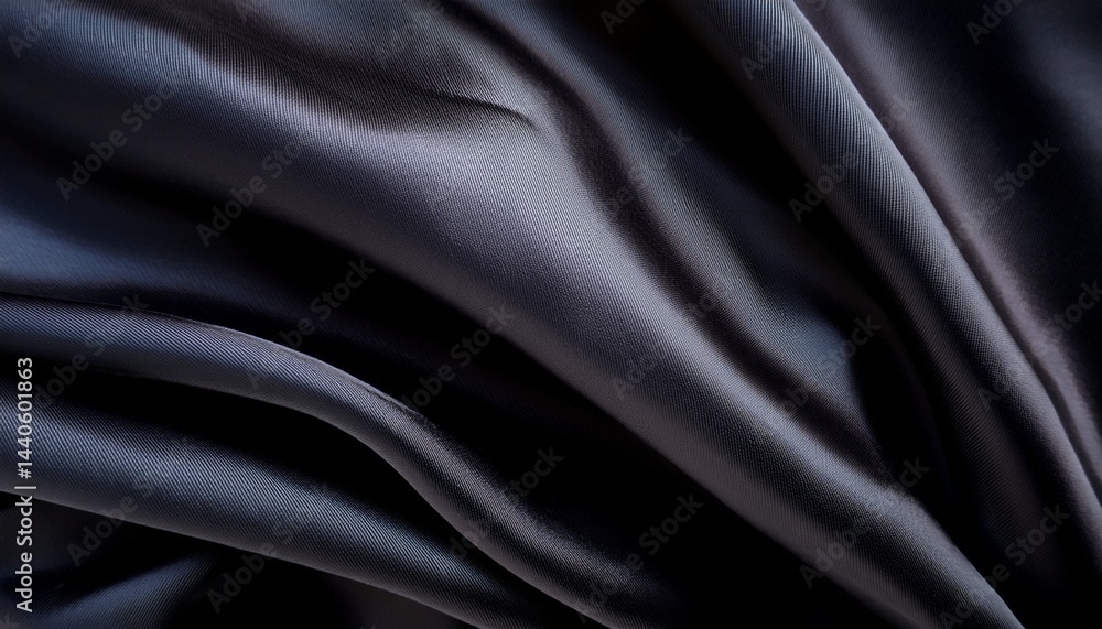 Fototapeta premium black silk texture luxurious satin for abstract background fabric of dark tone