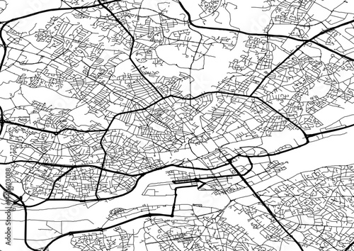 Plan centre ville Nantes routes axes principaux