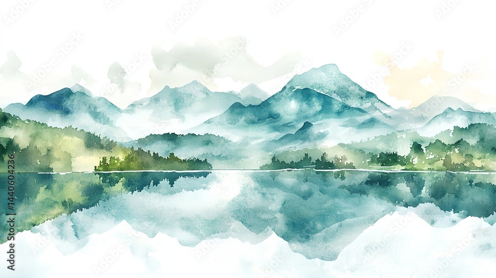 A mountain range with a lake in the foreground