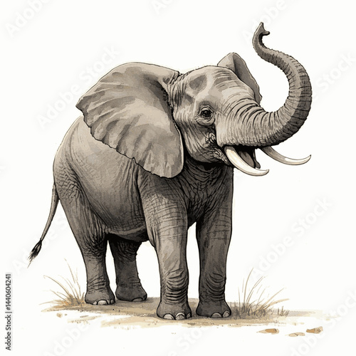 Raging Titan: watercolor fury elephant angry isolated watercolor vector illustration svg 
