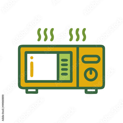 Microwave oven in a simple and colorful design