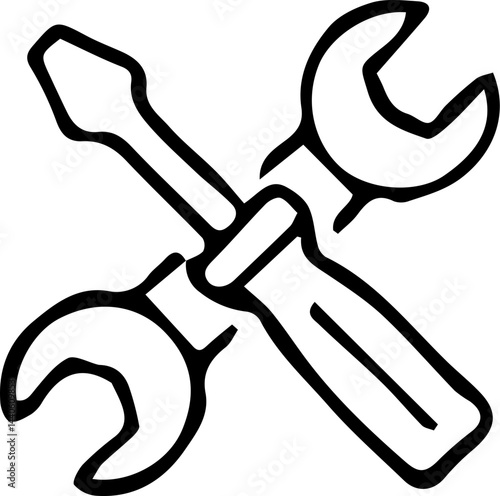 Wrench and screwdriver – Tools or maintenance icon