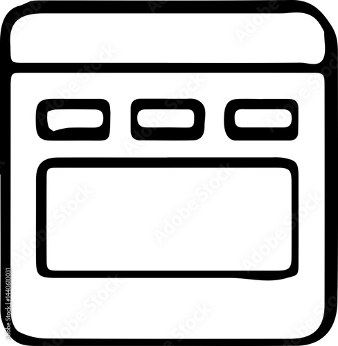 Browser with three columns – Dashboard or layout icon
