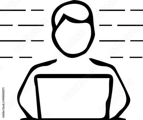 Person with lines – Profile or user data icon