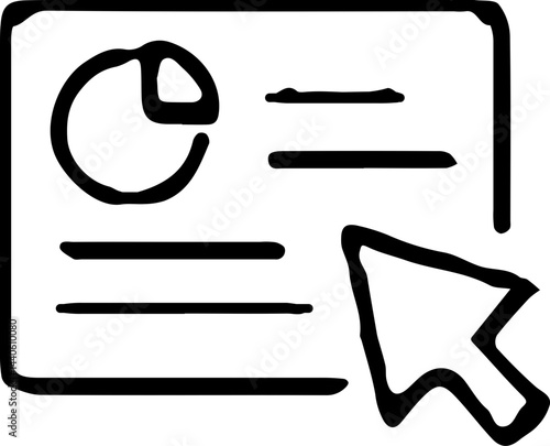 Webpage with cursor icon