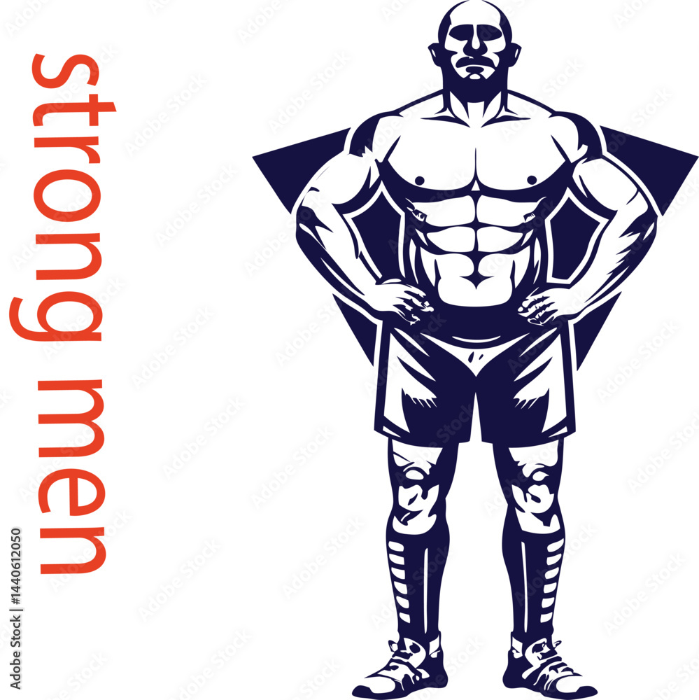 Obraz premium strong-man-silhouette-set-5-vector-.eps