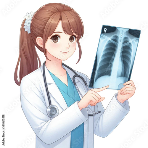 Doctor is examining x-ray vector