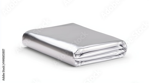 Wallpaper Mural Shiny Silver Emergency Blanket Folded Neatly on a Clean Surface for Survival and Outdoor Use Torontodigital.ca