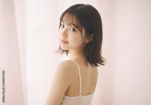 明るく暖かい雰囲気の女性のポートレート