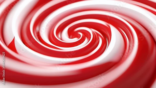 Dynamic and Vibrant Red and White Swirling Abstract Pattern Creating Hypnotic Visual Effect Resembling Candy Cane