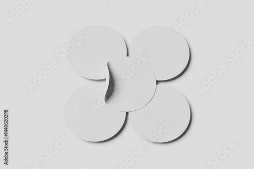STIKER MOCKUP BLANK BACKGROUND
