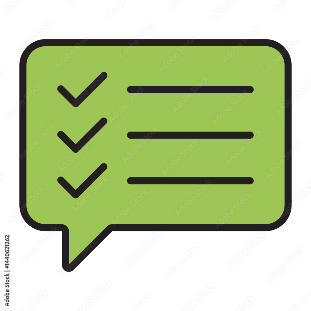 Checklist icon in speech bubble Checklist icon in speech bubble