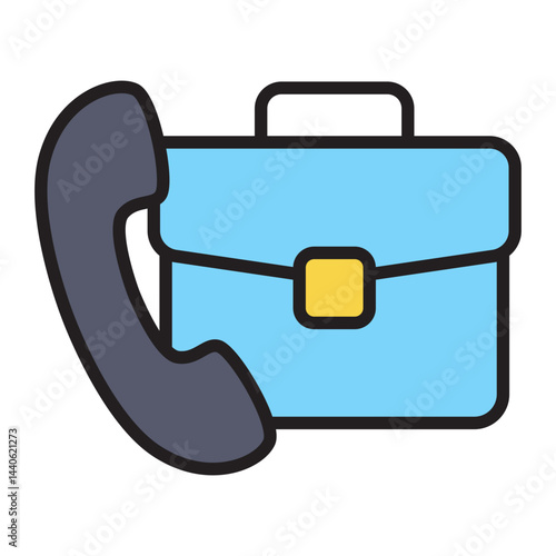 Business briefcase with phone icon